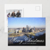 HOLIDAY FOTO | Vrolijk kerstfeest in Pittsburgh PA Briefkaart (Voorkant / Achterkant)