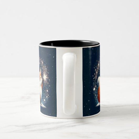 Holiday Fox Charm Mug Tweekleurige Koffiemok (Handvat)