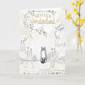 Holiday Fox Winter Wonderland Card Kaart (Gele Bloem)