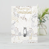 Holiday Fox Winter Wonderland Feestdagenkaart (Staand voorkant)