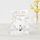 Holiday Fox Winter Wonderland Kaart (Gele Bloem)