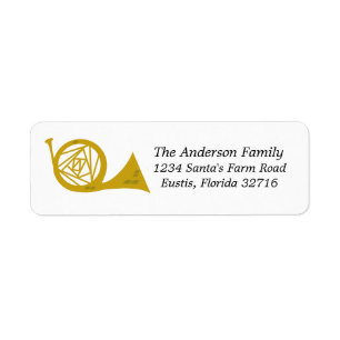 Holiday French Horn Return Address Labels