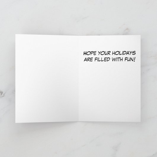 Holiday Fun Black Santa Claus Riding Sled Feestdagen Kaart (Binnen)