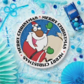 Holiday Fun Black Santa Claus Riding Sled Papieren Bordje (Feest)