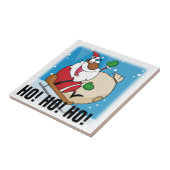Holiday Fun Black Santa Claus Riding Sled Tegeltje (Zijkant)