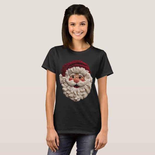 Holiday Fun - Faux Yarn Santa  T-shirt (Voorkant volledig)