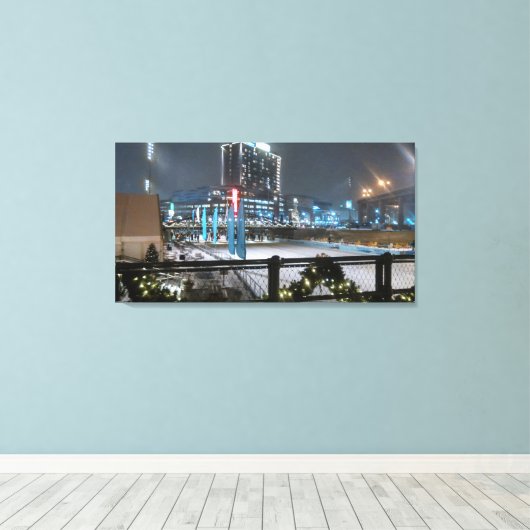 Holiday Fun op Canalside Canvas Afdruk (Insitu (Houten vloer))