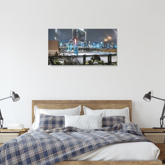 Holiday Fun op Canalside Canvas Afdruk (Insitu (Slaapkamer))
