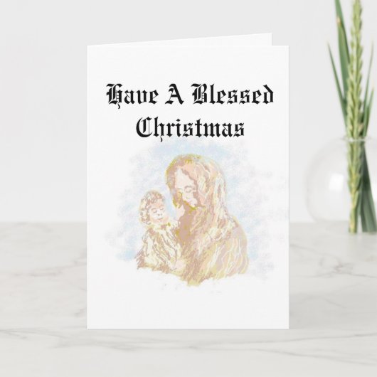 Holiday G card : Blessed Christmas Feestdagen Kaart (Voorkant)