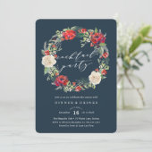 Holiday Garden krans Cocktail Party uitnodiging (Staand voorkant)