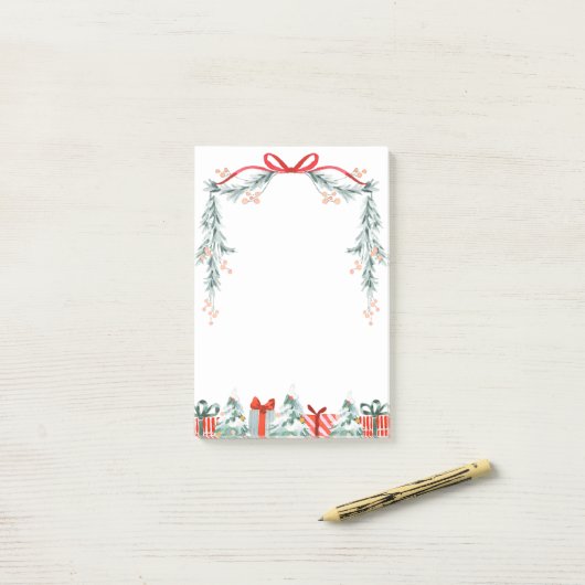 Holiday Garland Bow kerstcadeautjes Trees pasta Post-it® Notes (Op bureau)
