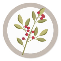 Holiday Garland Christmas Berry Envelope Seal