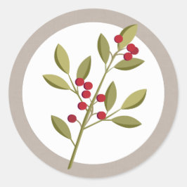 Holiday Garland Christmas Berry Envelope Seal Ronde Sticker