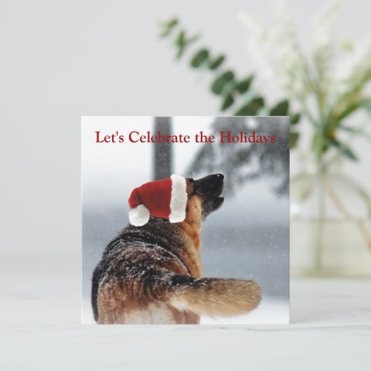 Holiday German Shepherd Kaart (Staand voorkant)