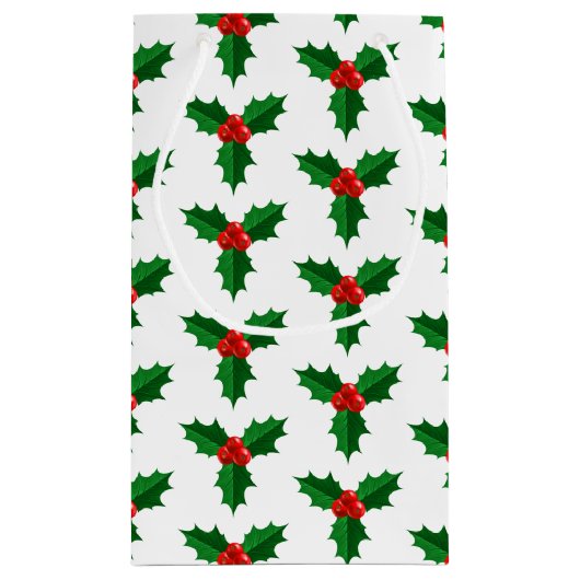 Holiday Gift Bag-Holly Klein Cadeauzakje (Achterkant)