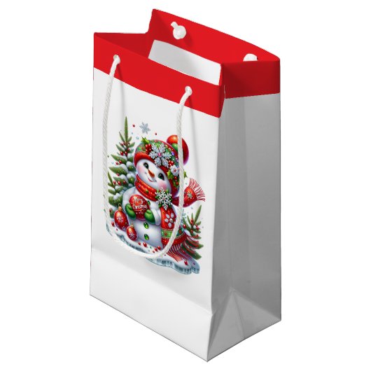Holiday Gift Bag Klein Cadeauzakje (Voorkant Gekanteld)
