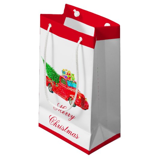 Holiday Gift Bag Klein Cadeauzakje (Voorkant Gekanteld)