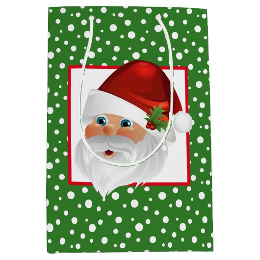 Holiday Gift Bag-Santa Medium Cadeauzakje (Voorkant)