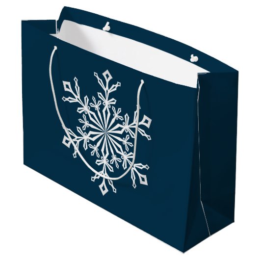 Holiday Gift Bag-Snowflake Groot Cadeauzakje (Achterkant Gekanteld)