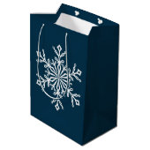 Holiday Gift Bag-Snowflake Medium Cadeauzakje (Achterkant Gekanteld)