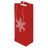 Holiday Gift Bag-Snowflake Wijn Cadeautas (Achterkant Gekanteld)