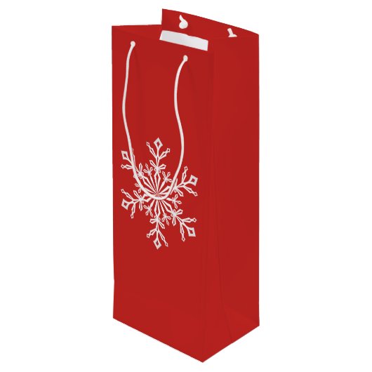 Holiday Gift Bag-Snowflake Wijn Cadeautas (Achterkant Gekanteld)
