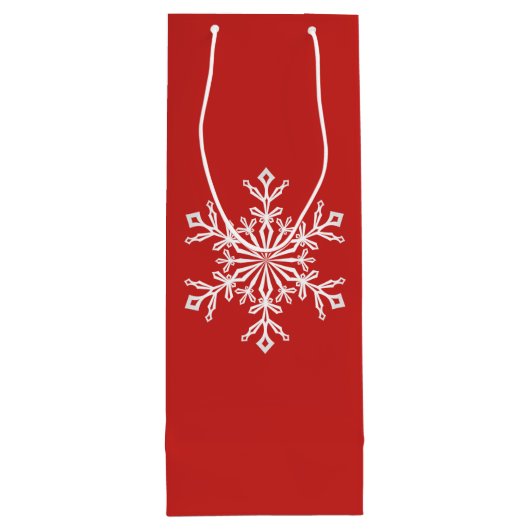 Holiday Gift Bag-Snowflake Wijn Cadeautas (Achterkant)