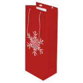 Holiday Gift Bag-Snowflake Wijn Cadeautas (Voorkant Gekanteld)