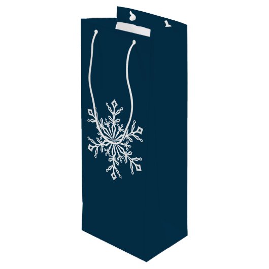 Holiday Gift Bag-Snowflake Wijn Cadeautas (Achterkant Gekanteld)