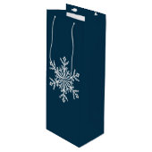 Holiday Gift Bag-Snowflake Wijn Cadeautas (Voorkant Gekanteld)
