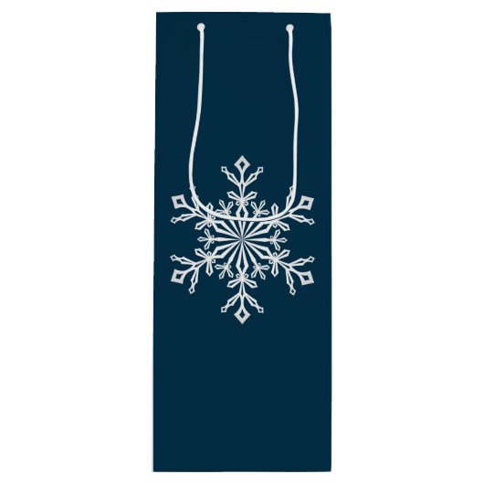 Holiday Gift Bag-Snowflake Wijn Cadeautas (Voorkant)