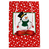 Holiday Gift Bag-Snowman Medium Cadeauzakje (Voorkant)