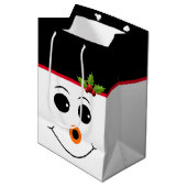 Holiday Gift Bag Snowman Medium Cadeauzakje (Voorkant Gekanteld)