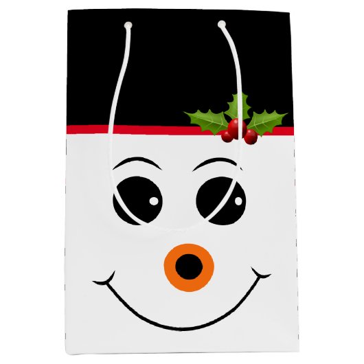 Holiday Gift Bag Snowman Medium Cadeauzakje (Voorkant)