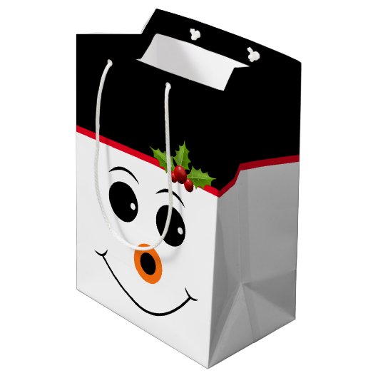 Holiday Gift Bag Snowman Medium Cadeauzakje (Achterkant Gekanteld)
