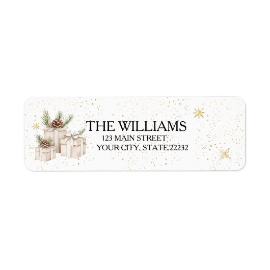 Holiday Gift For Christmas Etiket (Voorkant)