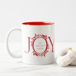 Holiday Gift Joy Wreated Kerstmis Rood op maat Tweekleurige Koffiemok