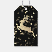 Holiday Gift Label Champaign Gold Reindeer Cadeaulabel (Achterkant)