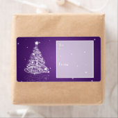 Holiday Gift Label Modern Christmas Tree Paarse (Insitu)