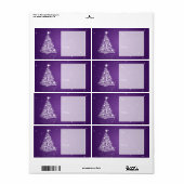 Holiday Gift Label Modern Christmas Tree Paarse (Full Sheet)