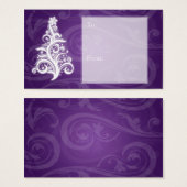 Holiday Gift Label Swirly Christmas Tree Paarse Visitekaartjes (Voorkant /achterkant)