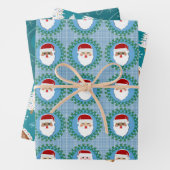 Holiday Gift Wrap Trio in blauw en rood Inpakpapier Vel (In situ)