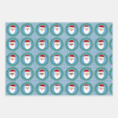 Holiday Gift Wrap Trio in blauw en rood Inpakpapier Vel (Voorkant)