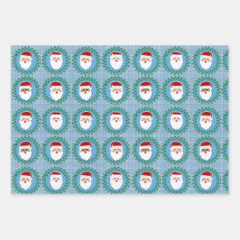 Holiday Gift Wrap Trio in blauw en rood Inpakpapier Vel