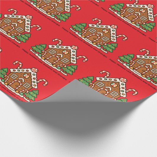 Holiday Gingerbread House Cadeaupapier (Hoek)