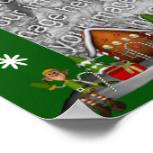 Holiday Gingerbread House Elf Uw foto toevoegen Poster (Hoek)
