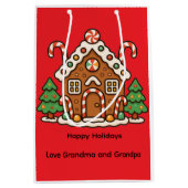 Holiday Gingerbread House Medium Cadeauzakje (Voorkant)