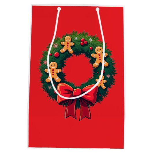 Holiday Gingerbread House Medium Cadeauzakje (Achterkant)