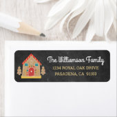 Holiday Gingerbread House Schattige schoolbord Scr Etiket (Insitu)