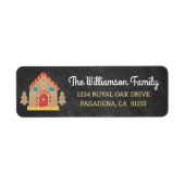 Holiday Gingerbread House Schattige schoolbord Scr Etiket (Voorkant)